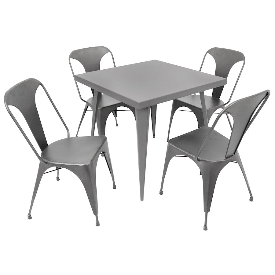 LumiSource Austin Dining Chair (Set of 2) | Industrial Matte Grey Metal | Kitchen & Dining Room Seating | 20.5 x 19.75 x 32.75 in | Model DC-TW-AUGY2