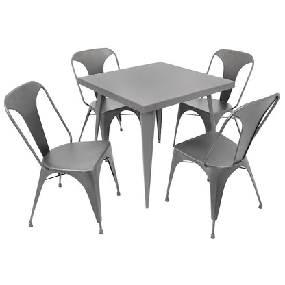 LumiSource Austin Dining Chair (Set of 2) | Industrial Matte Grey Metal | Kitchen & Dining Room Seating | 20.5 x 19.75 x 32.75 in | Model DC-TW-AUGY2