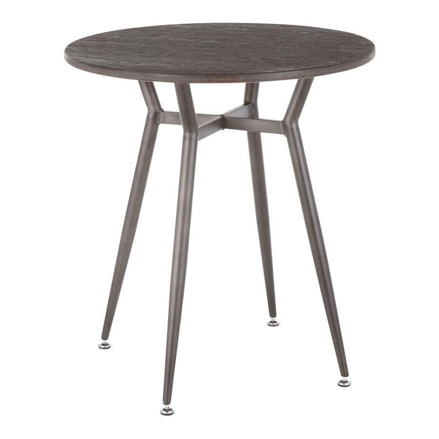 LumiSource Clara 28in Round Dinette Table | Antique Metal and Espresso Bamboo | Small Kitchen & Dining Room | 28 x 28 x 30 in | Model DT-CLARARNANE
