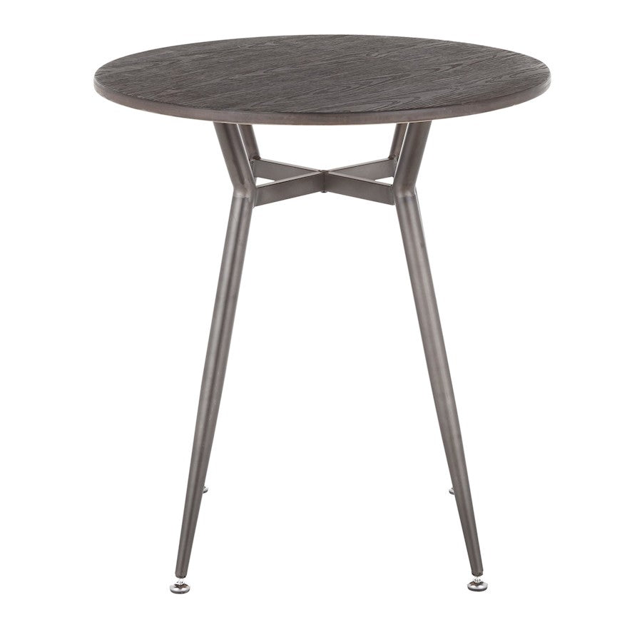 LumiSource Clara 28in Round Dinette Table | Antique Metal and Espresso Bamboo | Small Kitchen & Dining Room | 28 x 28 x 30 in | Model DT-CLARARNANE