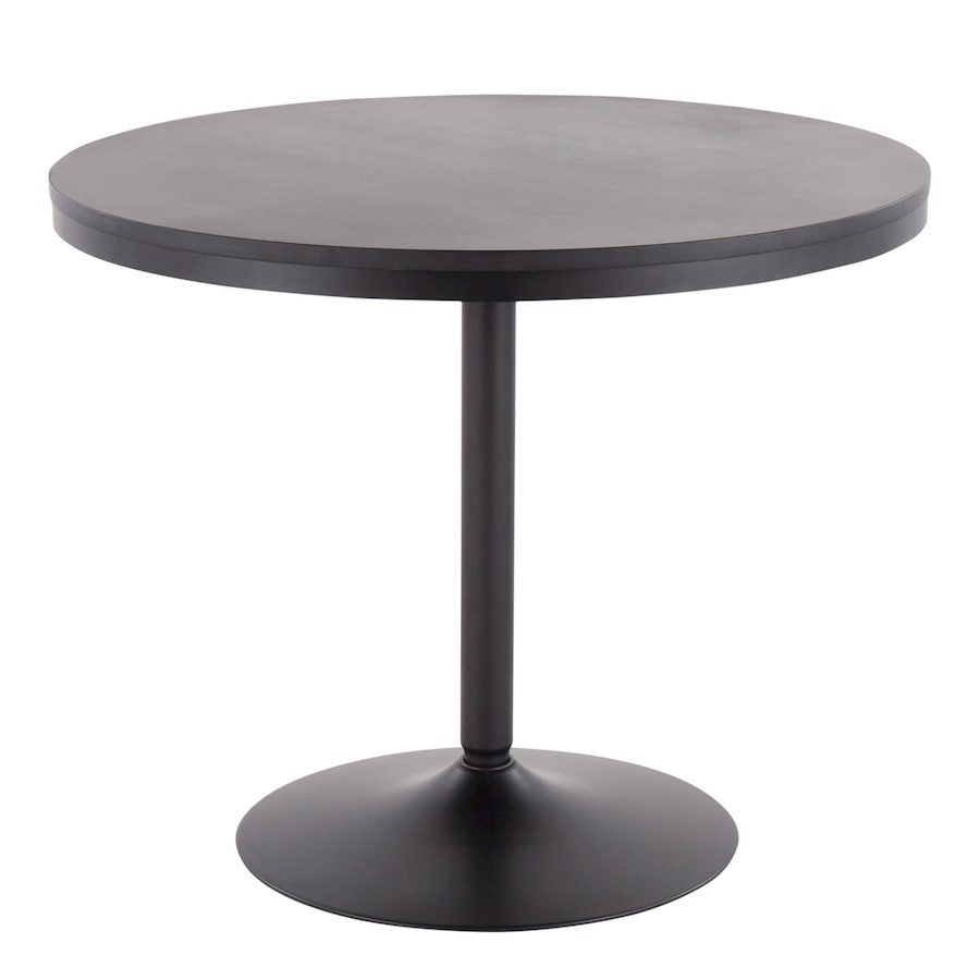 LumiSource Dakota 36in Round Dining Table | Black Steel and Black Wood | Industrial Kitchen & Dining Room | 36 x 36 x 29.75 in | Model DT-DKTABKBK