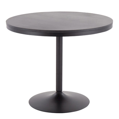 LumiSource Dakota 36in Round Dining Table | Black Steel and Black Wood | Industrial Kitchen & Dining Room | 36 x 36 x 29.75 in | Model DT-DKTABKBK