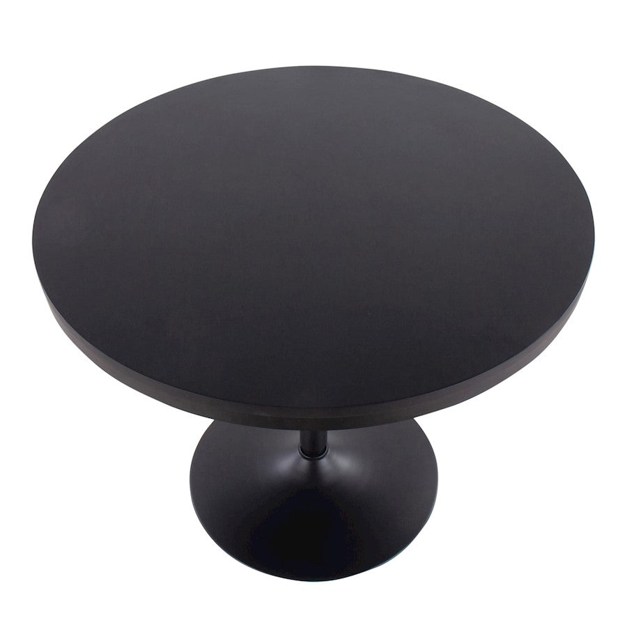 LumiSource Dakota 36in Round Dining Table | Black Steel and Black Wood | Industrial Kitchen & Dining Room | 36 x 36 x 29.75 in | Model DT-DKTABKBK