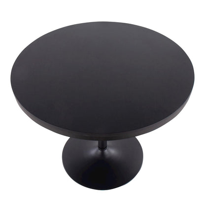 LumiSource Dakota 36in Round Dining Table | Black Steel and Black Wood | Industrial Kitchen & Dining Room | 36 x 36 x 29.75 in | Model DT-DKTABKBK