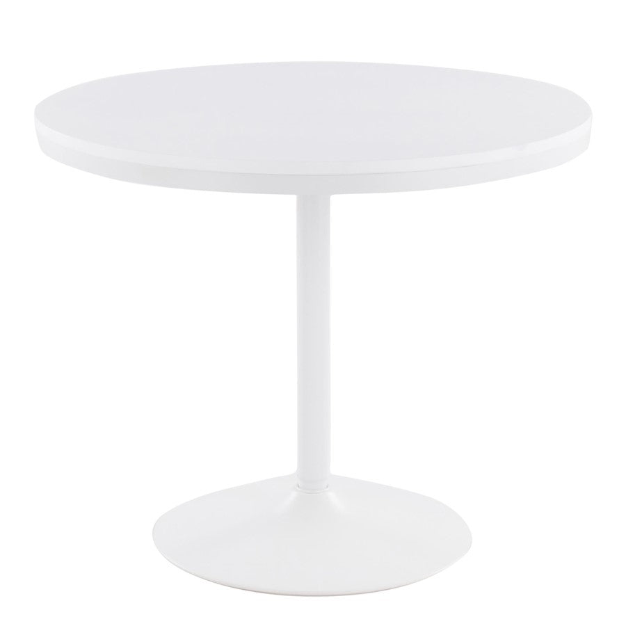 LumiSource Dakota 36in Square Dining Table | Industrial White Steel and White Wood | Kitchen & Dining Room | 36 x 36 x 30 in | Model DT-DKTAWW