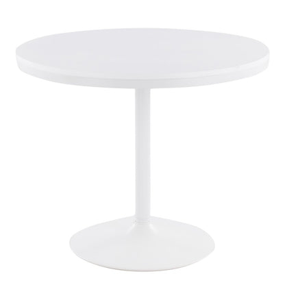 LumiSource Dakota 36in Square Dining Table | Industrial White Steel and White Wood | Kitchen & Dining Room | 36 x 36 x 30 in | Model DT-DKTAWW