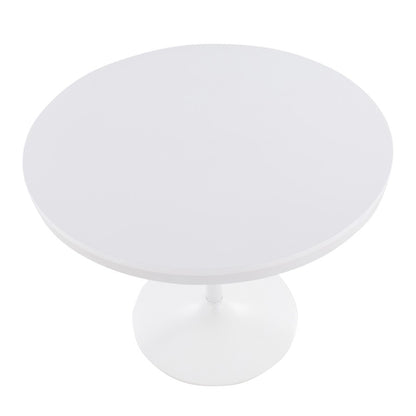 LumiSource Dakota 36in Square Dining Table | Industrial White Steel and White Wood | Kitchen & Dining Room | 36 x 36 x 30 in | Model DT-DKTAWW