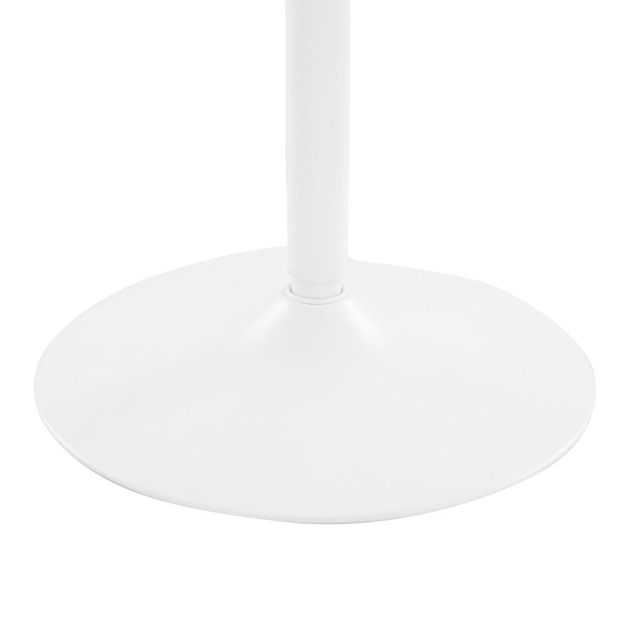 LumiSource Dakota 36in Square Dining Table | Industrial White Steel and White Wood | Kitchen & Dining Room | 36 x 36 x 30 in | Model DT-DKTAWW