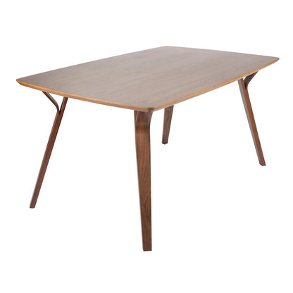 LumiSource Folia 63in Rectangular Dining Table | Mid-Century Walnut Wood | Dining Room & Casual Gatherings | 63 x 38 x 31 in | Model DT-FOLIA6338WL