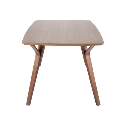 LumiSource Folia 63in Rectangular Dining Table | Mid-Century Walnut Wood | Dining Room & Casual Gatherings | 63 x 38 x 31 in | Model DT-FOLIA6338WL