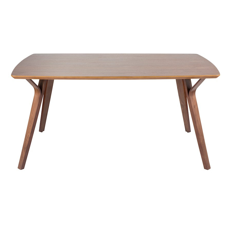 LumiSource Folia 63in Rectangular Dining Table | Mid-Century Walnut Wood | Dining Room & Casual Gatherings | 63 x 38 x 31 in | Model DT-FOLIA6338WL