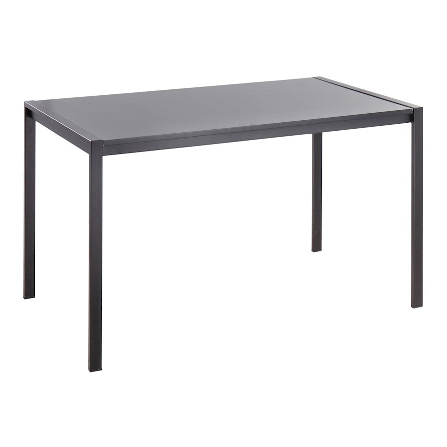 LumiSource Fuji 50in Rectangular Dinette Table | Contemporary Black Metal and Black Wood | Kitchen & Dining Room | Model DT-FUJI4728BKBK
