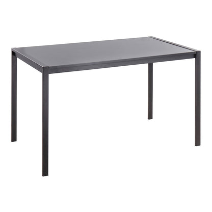 LumiSource Fuji 50in Rectangular Dinette Table | Contemporary Black Metal and Black Wood | Kitchen & Dining Room | Model DT-FUJI4728BKBK