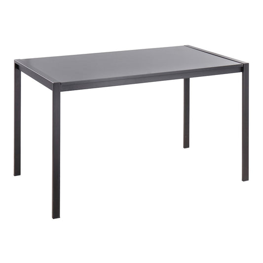 LumiSource Fuji 50in Rectangular Dinette Table | Contemporary Black Metal and Black Wood | Kitchen & Dining Room | Model DT-FUJI4728BKBK