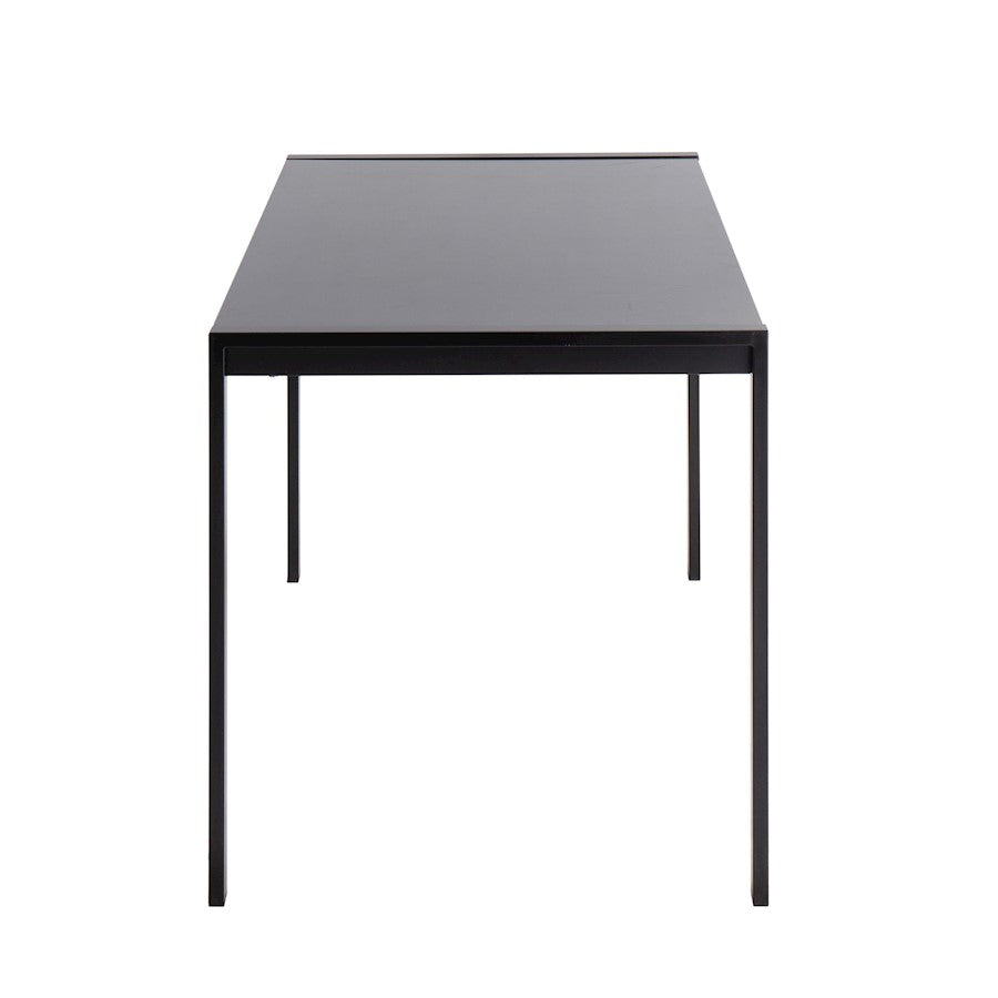 LumiSource Fuji 50in Rectangular Dinette Table | Contemporary Black Metal and Black Wood | Kitchen & Dining Room | Model DT-FUJI4728BKBK