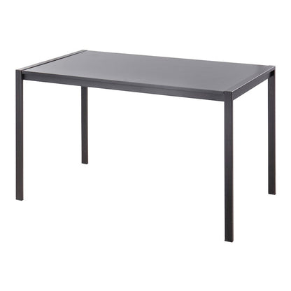 LumiSource Fuji 50in Rectangular Dinette Table | Contemporary Black Metal and Black Wood | Kitchen & Dining Room | Model DT-FUJI4728BKBK