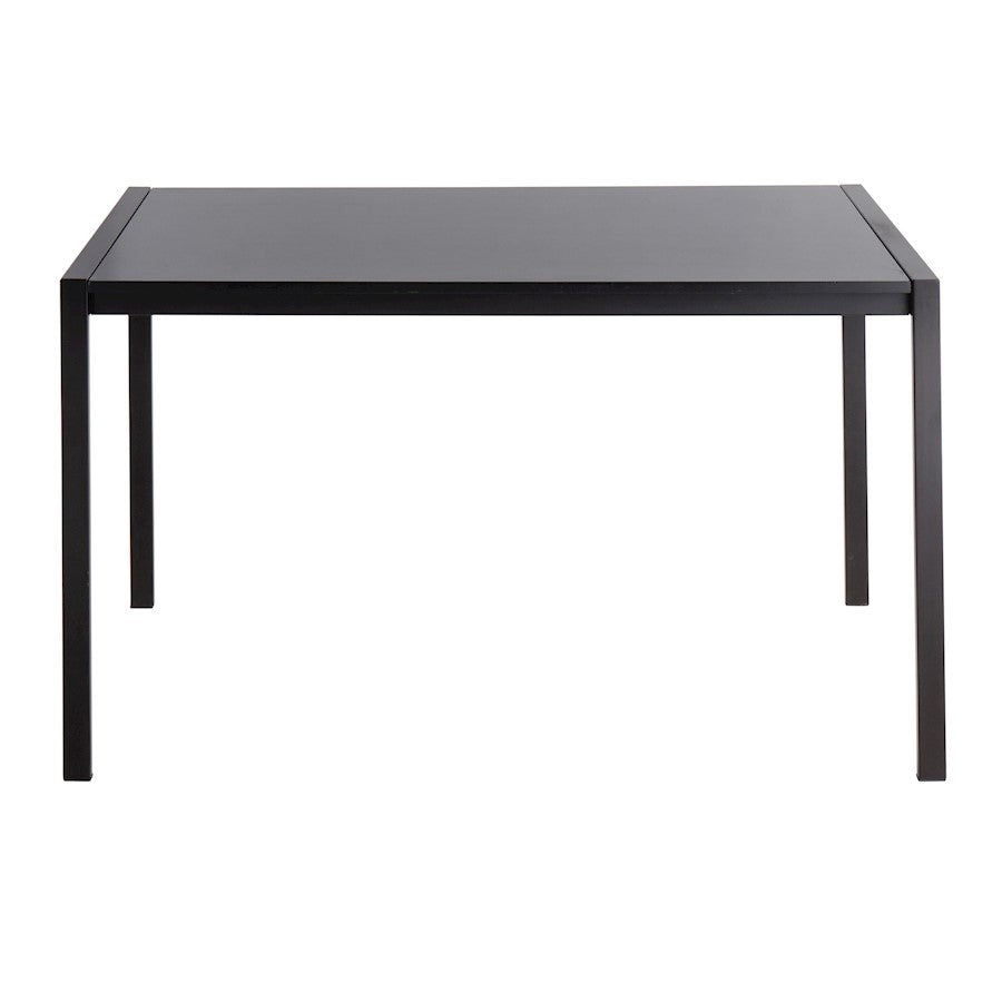 LumiSource Fuji 50in Rectangular Dinette Table | Contemporary Black Metal and Black Wood | Kitchen & Dining Room | Model DT-FUJI4728BKBK