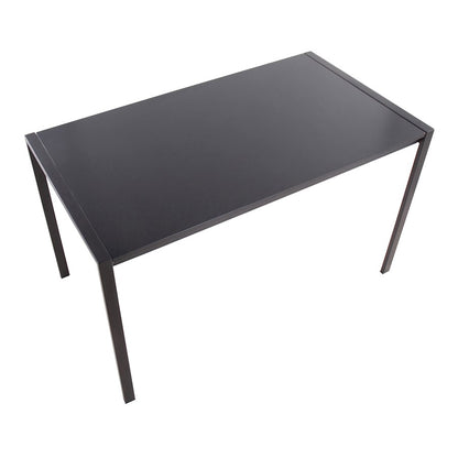 LumiSource Fuji 50in Rectangular Dinette Table | Contemporary Black Metal and Black Wood | Kitchen & Dining Room | Model DT-FUJI4728BKBK