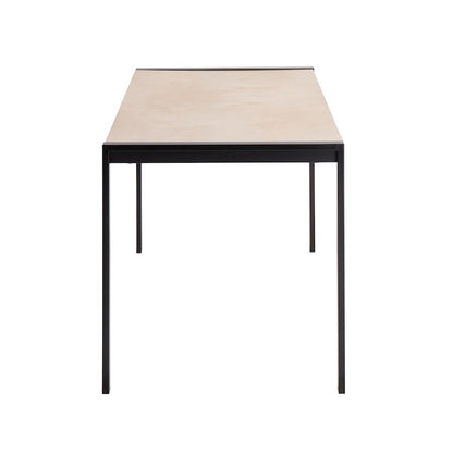 LumiSource Fuji 50in Rectangular Dinette Table | Contemporary Black Metal and Natural Wood | Kitchen & Dining Room | Model DT-FUJI4728BKNA