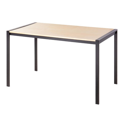 LumiSource Fuji 50in Rectangular Dinette Table | Contemporary Black Metal and Natural Wood | Kitchen & Dining Room | Model DT-FUJI4728BKNA