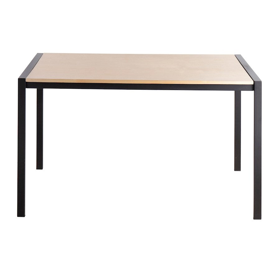 LumiSource Fuji 50in Rectangular Dinette Table | Contemporary Black Metal and Natural Wood | Kitchen & Dining Room | Model DT-FUJI4728BKNA
