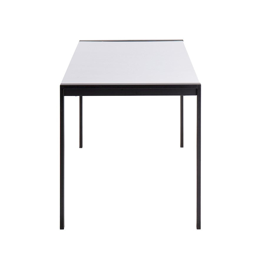 LumiSource Fuji 50in Rectangular Dinette Table | Contemporary Black Metal and White Wood | Kitchen & Dining Room | Model DT-FUJI4728BKW