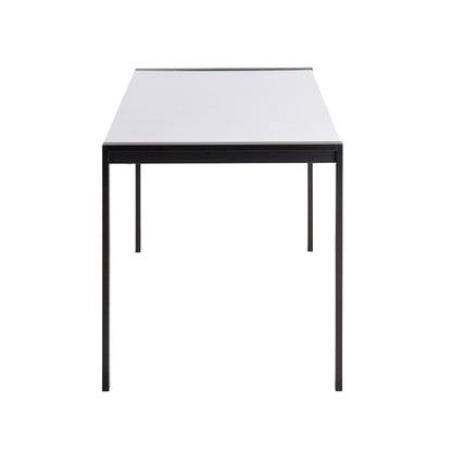 LumiSource Fuji 50in Rectangular Dinette Table | Contemporary Black Metal and White Wood | Kitchen & Dining Room | Model DT-FUJI4728BKW