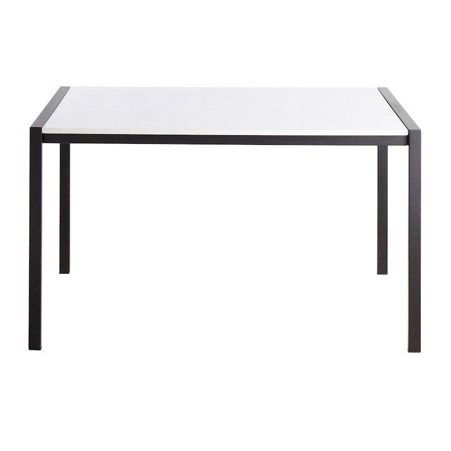 LumiSource Fuji 50in Rectangular Dinette Table | Contemporary Black Metal and White Wood | Kitchen & Dining Room | Model DT-FUJI4728BKW