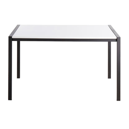 LumiSource Fuji 50in Rectangular Dinette Table | Contemporary Black Metal and White Wood | Kitchen & Dining Room | Model DT-FUJI4728BKW