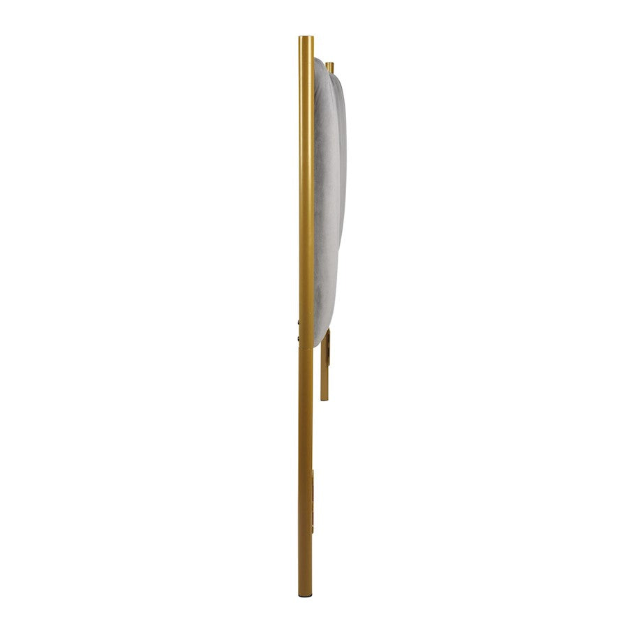 LumiSource Chloe King Headboard | Glam Gold Steel and Grey Velvet | Bedroom & Guest Room | 79 x 3 x 52 in | Model HB-CHLOEKINGAUVGY