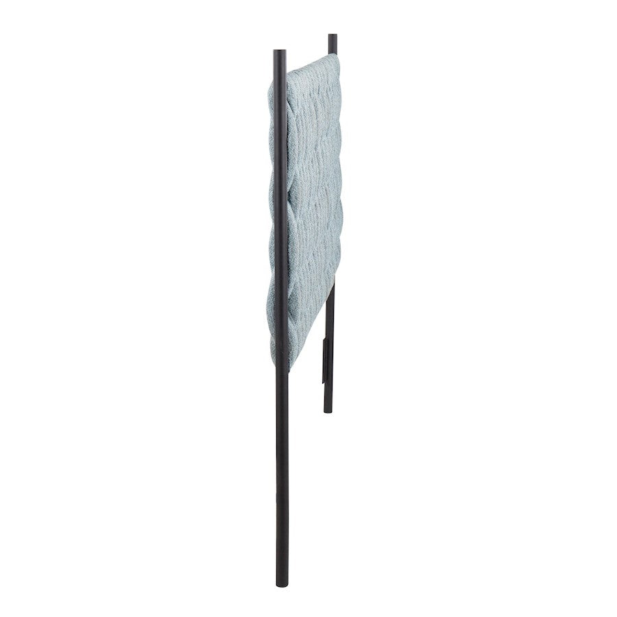 LumiSource Braided Matisse Queen Headboard | Contemporary Black Metal and Blue Fabric | Bedroom & Guest Room | 62 x 2 x 53 in | Model HBQ-BRAIDMATBKBU