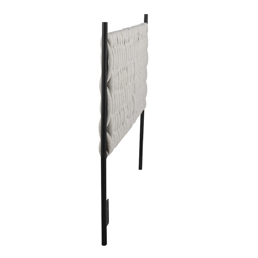 LumiSource Braided Matisse Queen Headboard | Contemporary Black Metal and Cream Fabric | Bedroom & Guest Room | Model HBQ-BRAIDMATBKCR