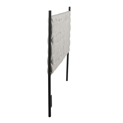 LumiSource Braided Matisse Queen Headboard | Contemporary Black Metal and Cream Fabric | Bedroom & Guest Room | Model HBQ-BRAIDMATBKCR