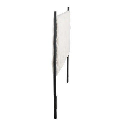 LumiSource Braided Matisse Queen Headboard | Black Metal & Cream Sherpa Upholstery | Bedroom & Guest Room | Model HBQ-BRDMATSHRPABKCR