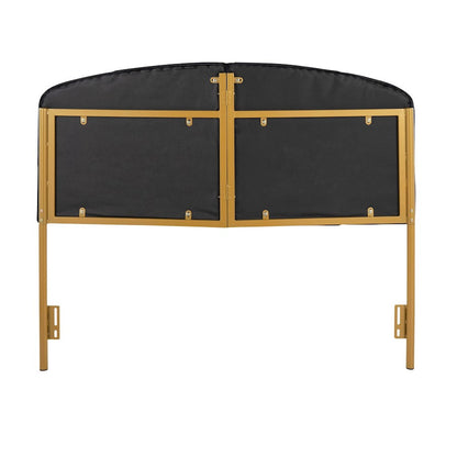 LumiSource Lindsey Queen Headboard | Gold Steel & Black Velvet Upholstery | Glam Bedroom & Guest Room | 63.75 x 2.75 x 52 in | Model HBQ-LINDSYAUVBK