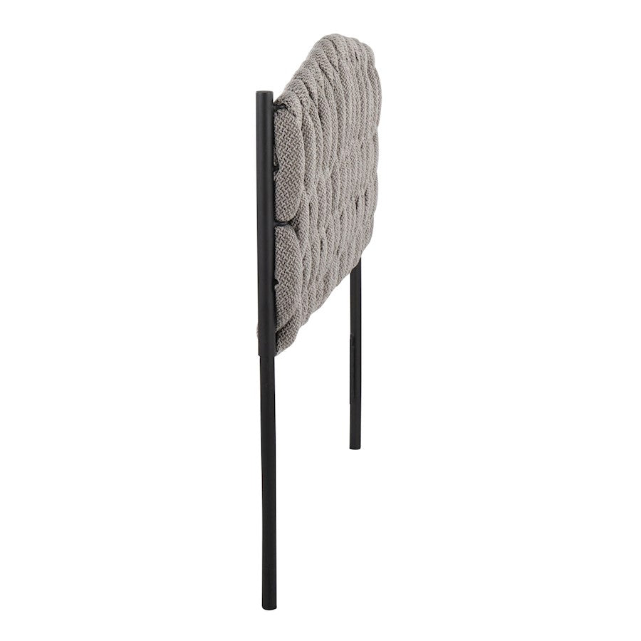 LumiSource Braided Matisse Twin Headboard | Black Metal Frame with Grey Fabric Upholstery | Bedroom & Guest Room | Model HBT-BRAIDMATBKGY