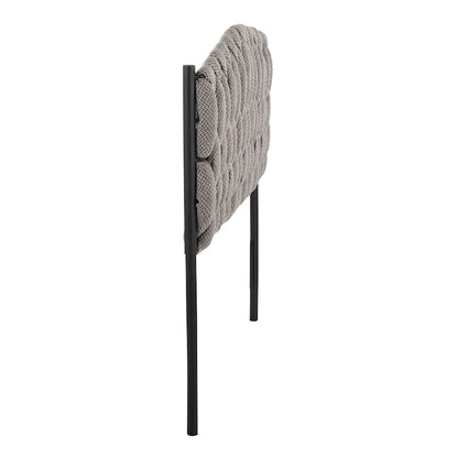 LumiSource Braided Matisse Twin Headboard | Black Metal Frame with Grey Fabric Upholstery | Bedroom & Guest Room | Model HBT-BRAIDMATBKGY