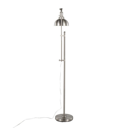 LumiSource Emery 66in Floor Lamp | Industrial Nickel Metal | Living Room & Bedroom | Adjustable 44-64in Head | Model L-EMRYFLNI