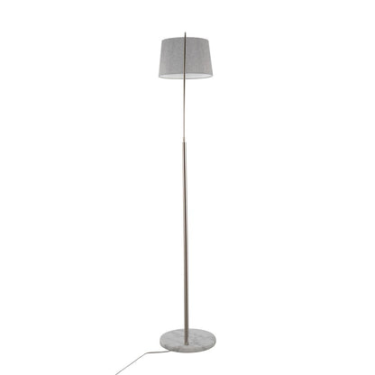 LumiSource March 74in Floor Lamp | Contemporary White Marble, Nickel, Grey Linen | Living Room & Bedroom | Model LFL-MARCHWMNIGY