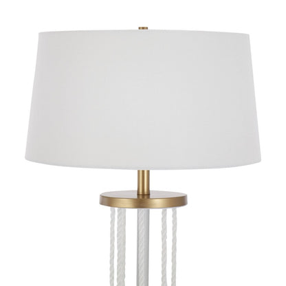 LumiSource Rope 62in Floor Lamp | Natural Wood, White Metal & White Rope | Living Room & Bedroom | 18 x 18 x 62 in | Model LFL-ROPEWNAW