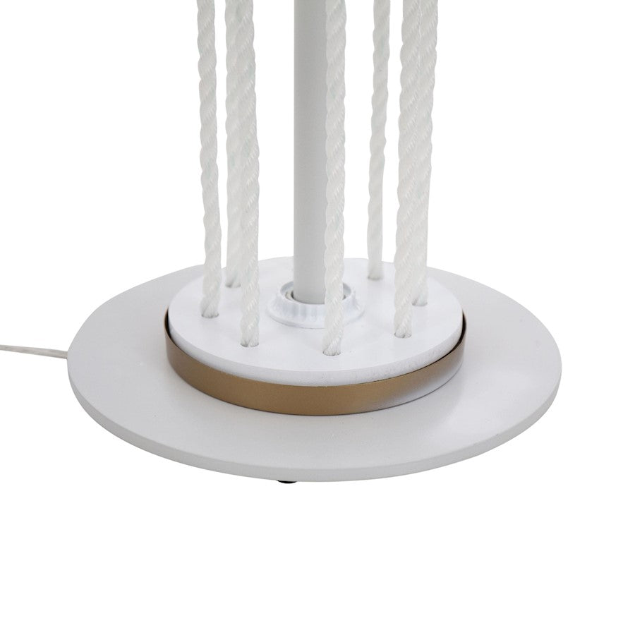 LumiSource Rope 62in Floor Lamp | Natural Wood, White Metal & White Rope | Living Room & Bedroom | 18 x 18 x 62 in | Model LFL-ROPEWNAW