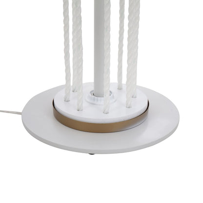 LumiSource Rope 62in Floor Lamp | Natural Wood, White Metal & White Rope | Living Room & Bedroom | 18 x 18 x 62 in | Model LFL-ROPEWNAW