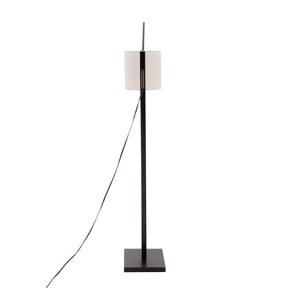 LumiSource Arturo 60in Adjustable Floor Lamp | Contemporary Black Wood and Steel with Grey Fabric Shade | Living Room & Home | Model LS-ARTUROFLBKGY