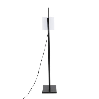 LumiSource Arturo 60in Floor Lamp | Contemporary Black Wood, Black Steel & White Fabric | Living Room & Bedroom Reading Light | Model LS-ARTUROFLBKW