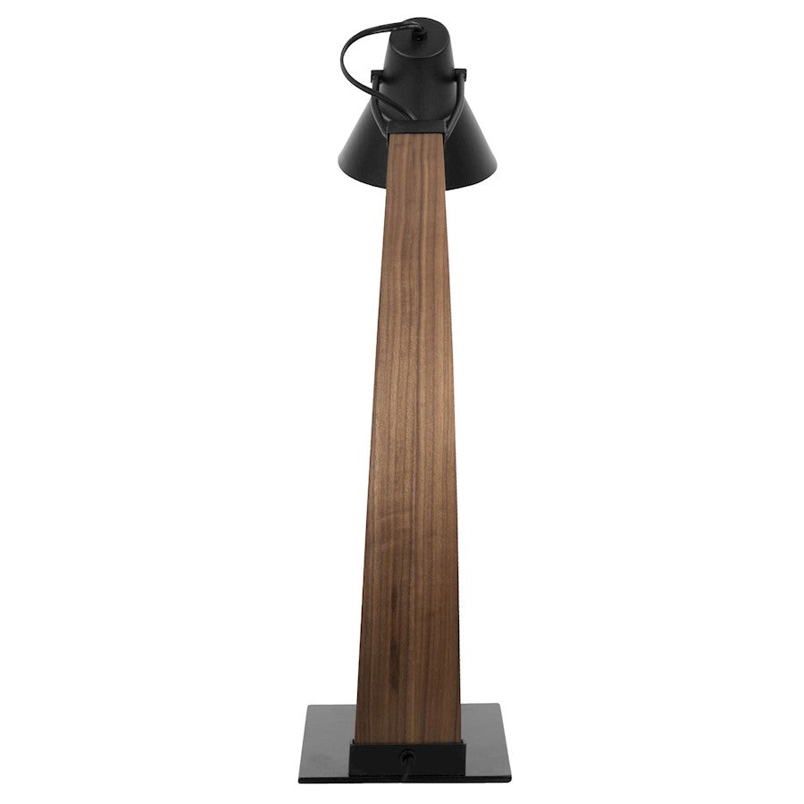 LumiSource Noah Table Lamp | Walnut Wood & Black Shade | Desk & Office | 22in H | Model LS-NOAHWL-BK