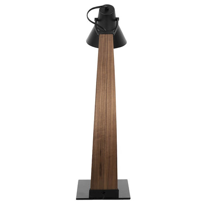 LumiSource Noah Table Lamp | Walnut Wood & Black Shade | Desk & Office | 22in H | Model LS-NOAHWL-BK