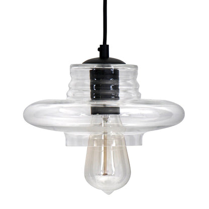 LumiSource Torus Long 5in 1-Light Pendant | Industrial Clear Glass | Kitchen Island & Dining Room | 5 x 5 x 8.25 in | Model LS-OTRSLNG8CL