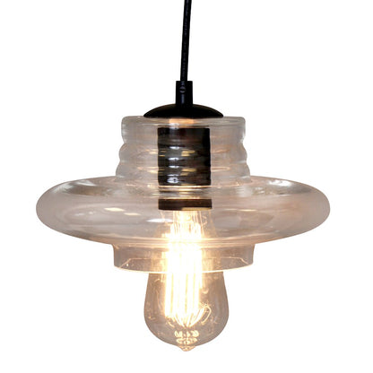 LumiSource Torus Long 5in 1-Light Pendant | Industrial Clear Glass | Kitchen Island & Dining Room | 5 x 5 x 8.25 in | Model LS-OTRSLNG8CL