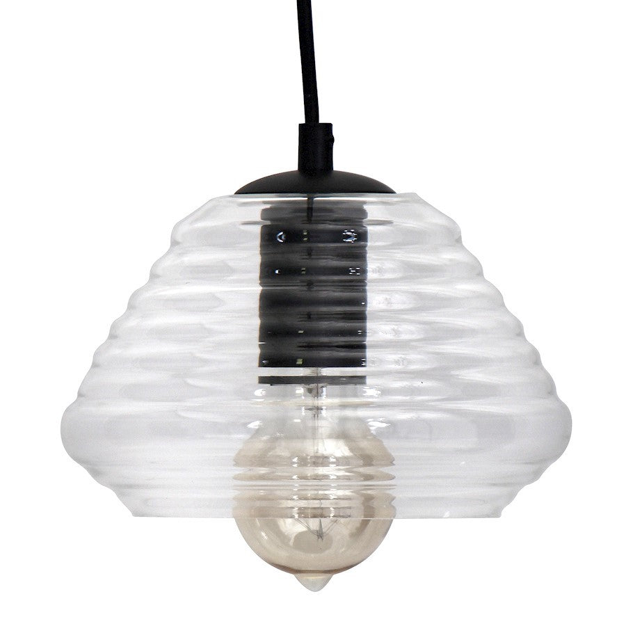 LumiSource Torus Triangle 7.25in 1-Light Pendant | Industrial Clear Glass | Kitchen Island & Dining Room | 7.25 x 7.25 x 6 in | Model LS-OTRSTRI7CL