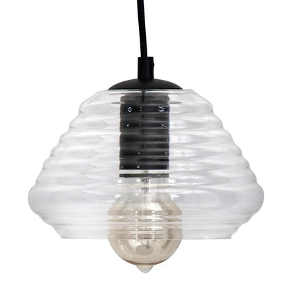 LumiSource Torus Triangle 7.25in 1-Light Pendant | Industrial Clear Glass | Kitchen Island & Dining Room | 7.25 x 7.25 x 6 in | Model LS-OTRSTRI7CL